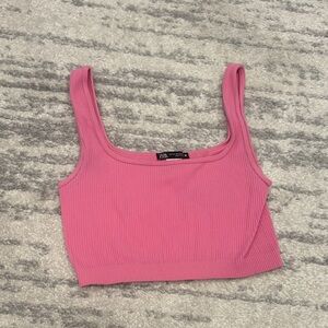 Zara Fuchsia Ribbed Tank Top